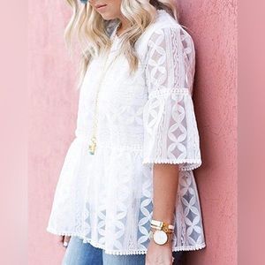 Chicwish lace organza dolly shirt L/XL